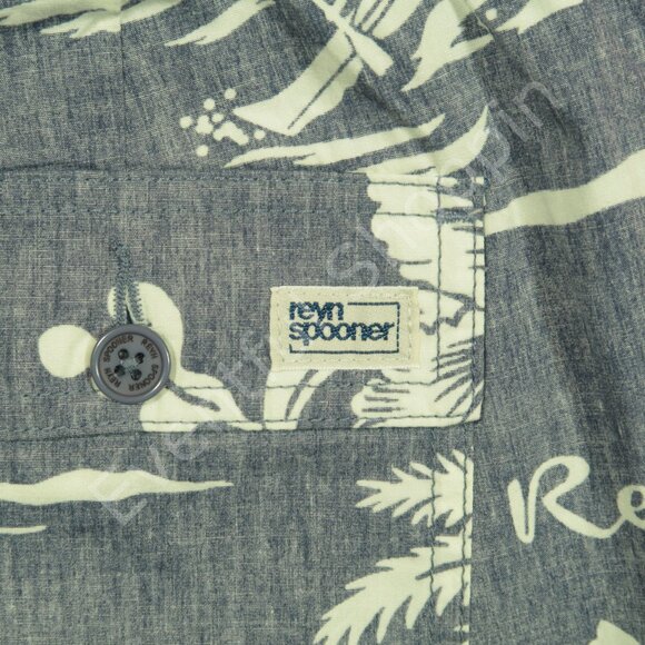 Reyn Spooner Shorts Mens M Blue Reversible Hawaiian Stretch Drawstring - Picture 4 of 8